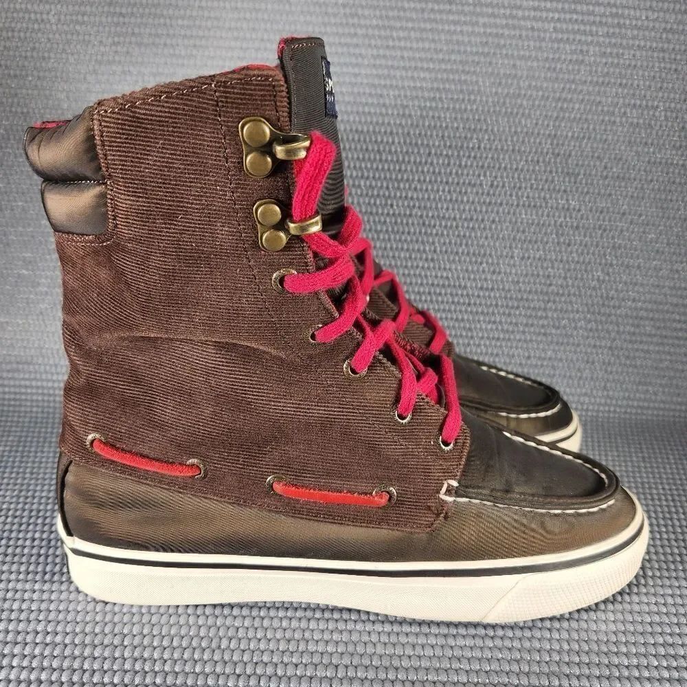 Sperry Top Sider Women's Size 6M Brown Acklin Corduroy Plaid Boots 9301242